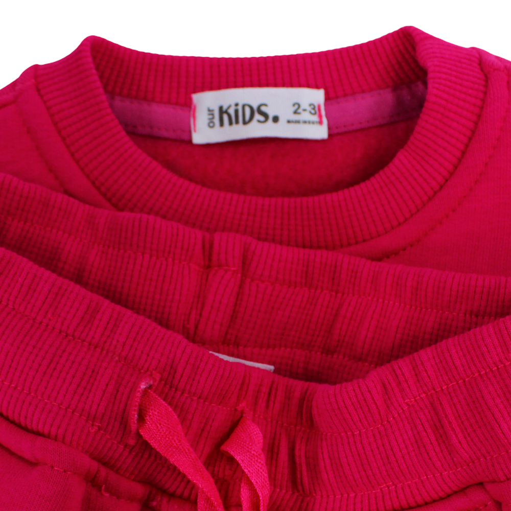 Girls Cotton Pajama Set – Fuchsia with "Princess" Print