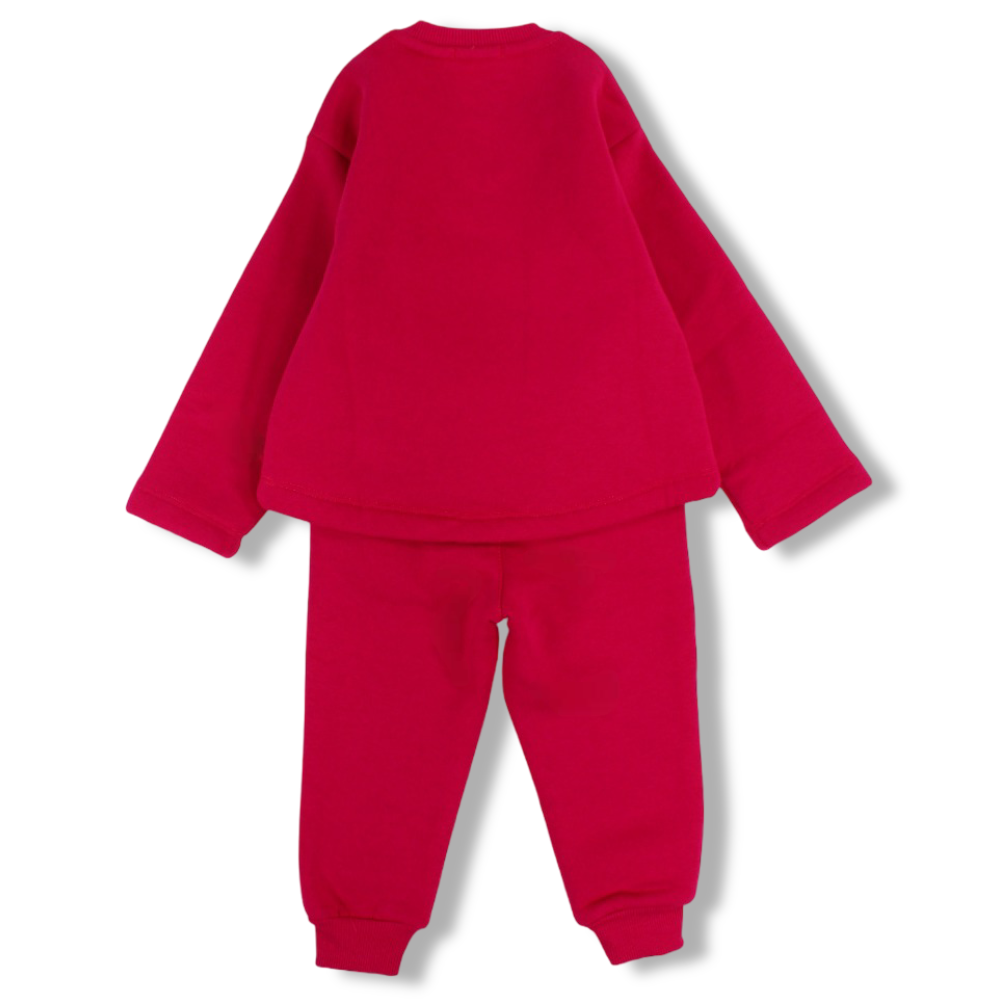 Girls Cotton Pajama Set – Fuchsia with "Princess" Print