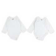 Unisex Baby 2-Pack Newborn Wrapover Long-Sleeve Bodysuits – White