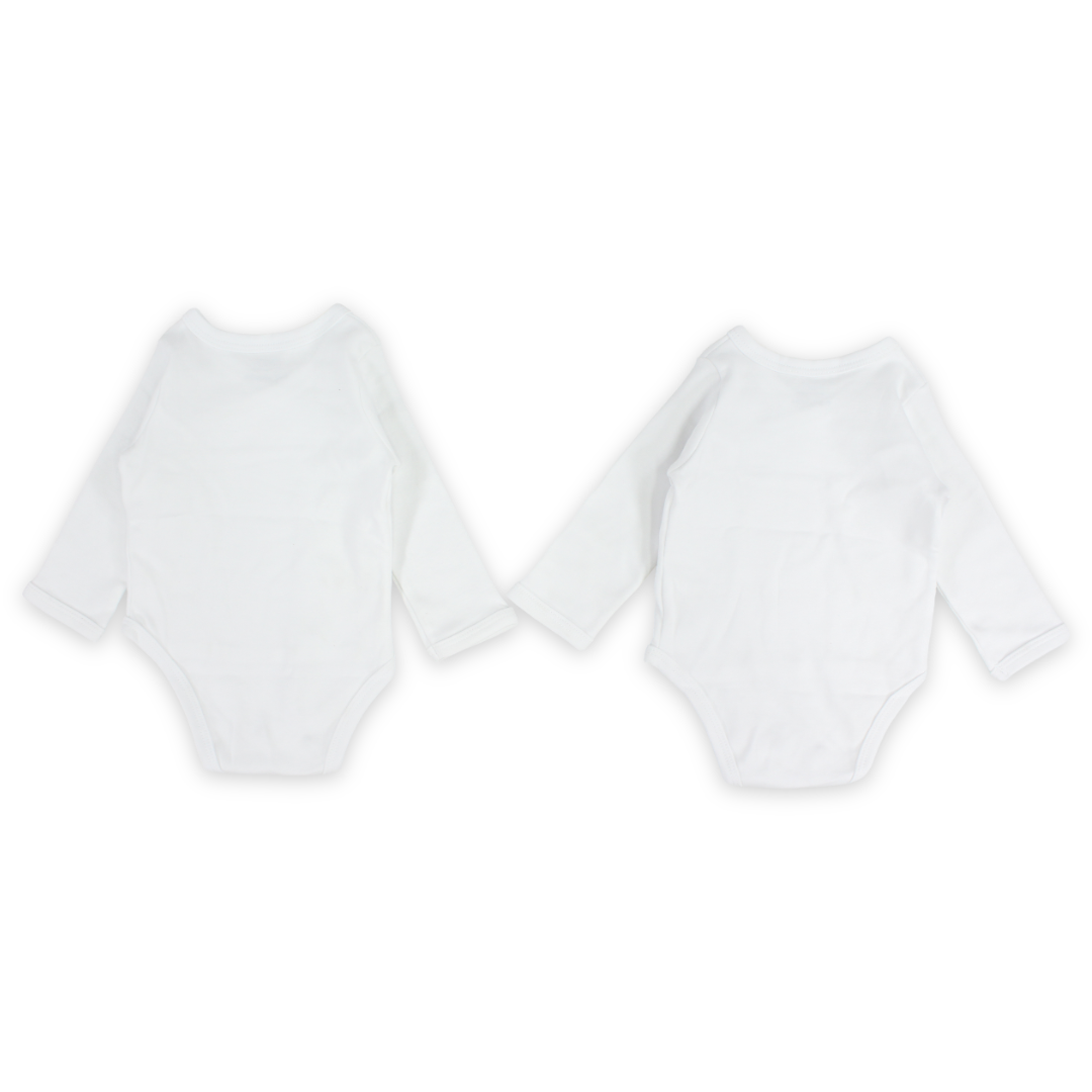 Unisex Baby 2-Pack Newborn Wrapover Long-Sleeve Bodysuits – White