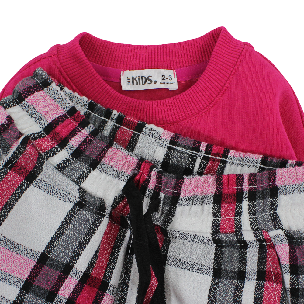 Girls Cotton Pajama Set – Fuchsia with “Be Authentic” Print