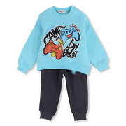 Boys Cotton Pajama Set – Aqua with Gaming Print
