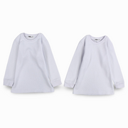 Unisex Ribbed Long-Sleeved Thermal Top – White (Pack of 2)