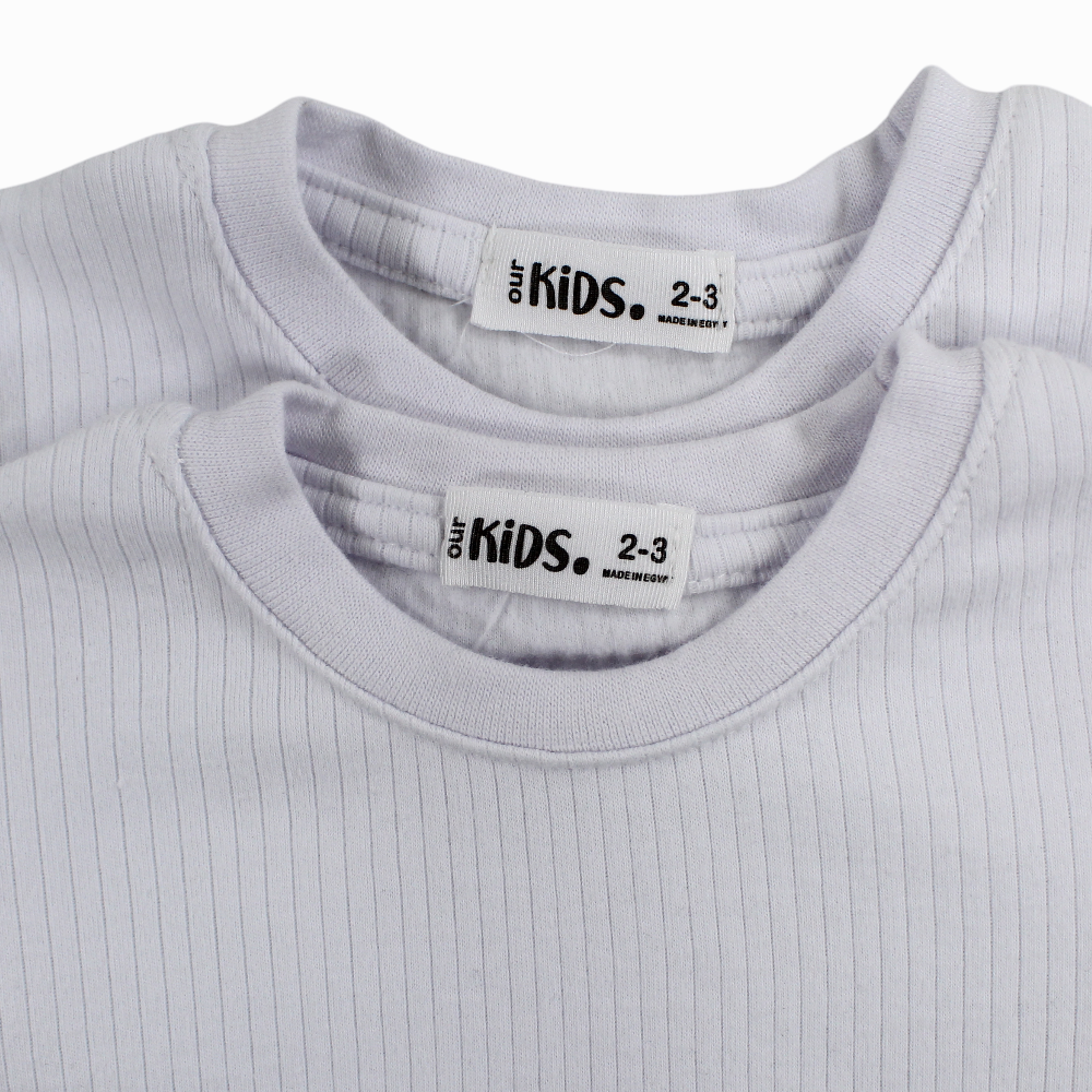 Unisex Ribbed Short-Sleeved Thermal Top – White (Pack of 2)