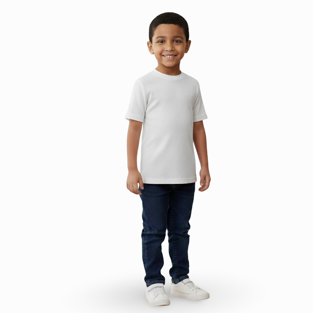Pack of 2 – Unisex Ribbed Short-Sleeved Thermal Top White