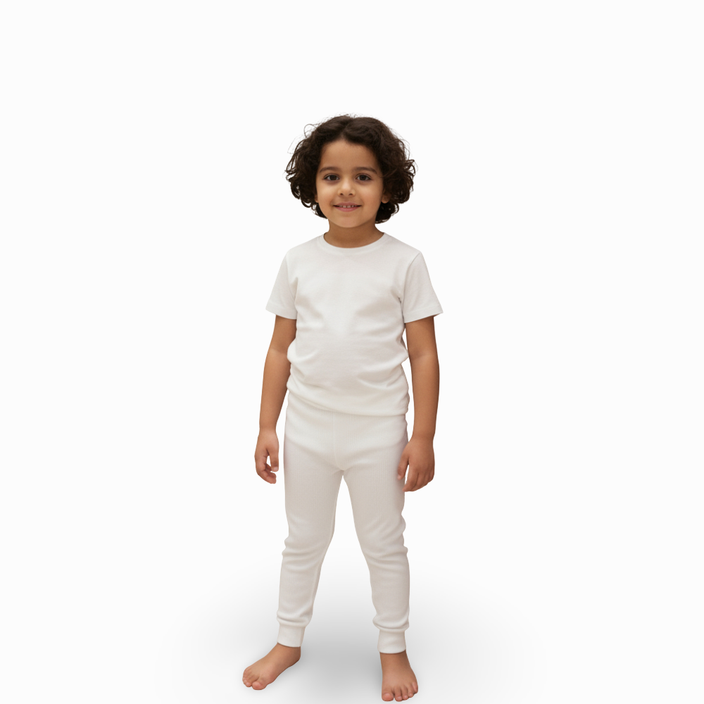 Unisex Ribbed Thermal Underpants – White (Pack of 2)
