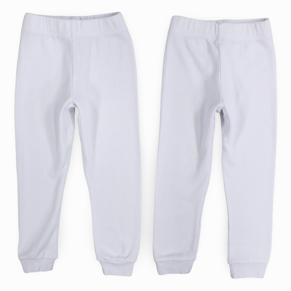 Unisex Ribbed Thermal Underpants – White (Pack of 2)