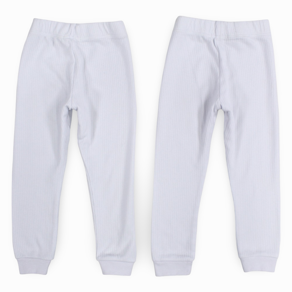 Unisex Ribbed Thermal Underpants – White (Pack of 2)