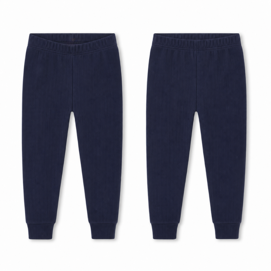Unisex Cotton Ribbed Thermal Pants – Navy (Pack Of 2)