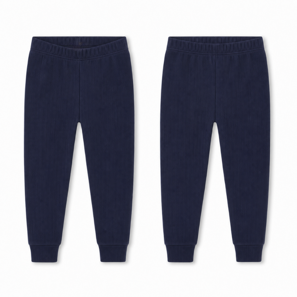 Unisex Cotton Ribbed Thermal Pants – Navy (Pack Of 2)