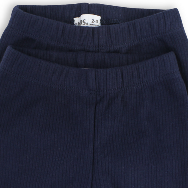 Unisex Cotton Ribbed Thermal Pants – Navy (Pack Of 2)