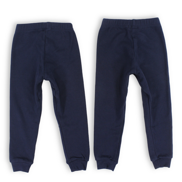 Unisex Cotton Ribbed Thermal Pants – Navy (Pack Of 2)