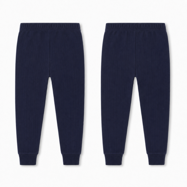 Unisex Cotton Ribbed Thermal Pants – Navy (Pack Of 2)