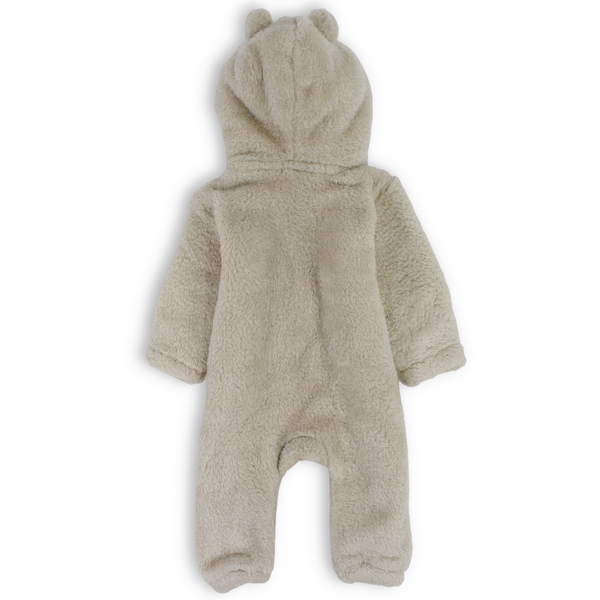 Unisex Baby Fleece Hooded Baby Footie – Beige