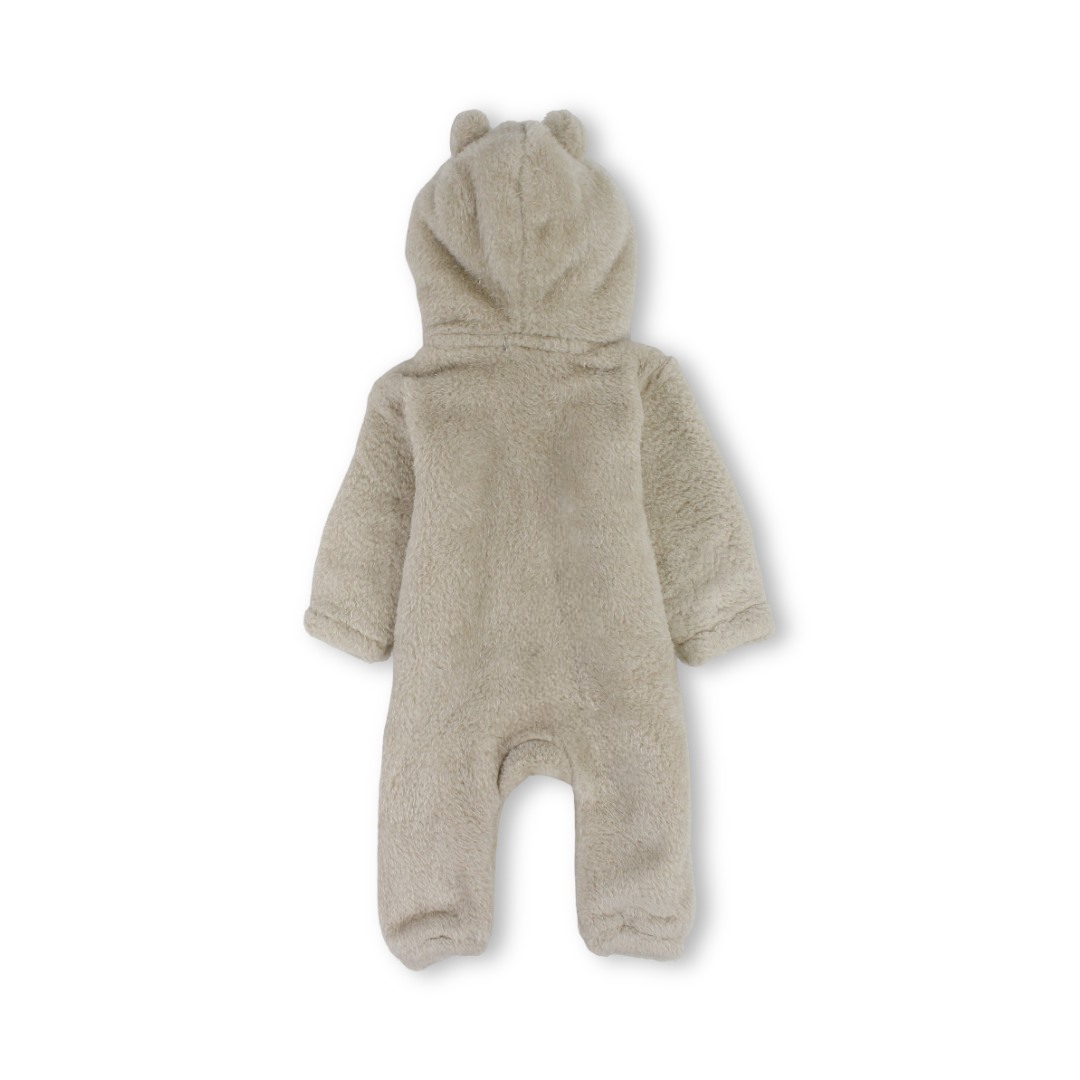 Unisex Baby Fleece Hooded Baby Footie – Beige