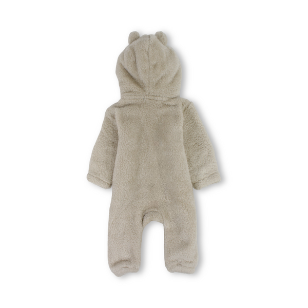 Unisex Baby Fleece Hooded Baby Footie – Beige