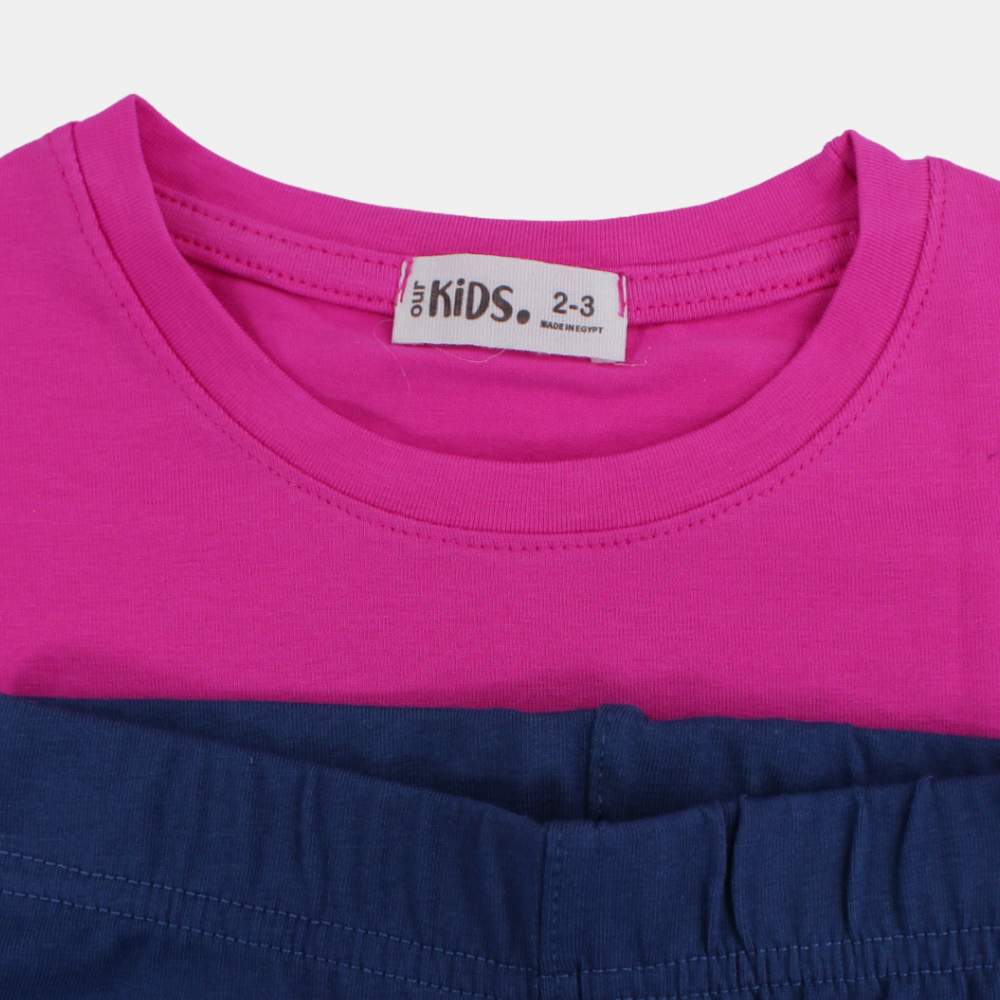Girls Cotton Sleeveless Pajama – Fuchsia “My Unicorn”