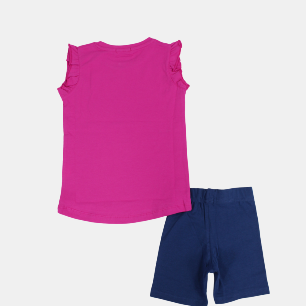 Girls Cotton Sleeveless Pajama – Fuchsia “My Unicorn”