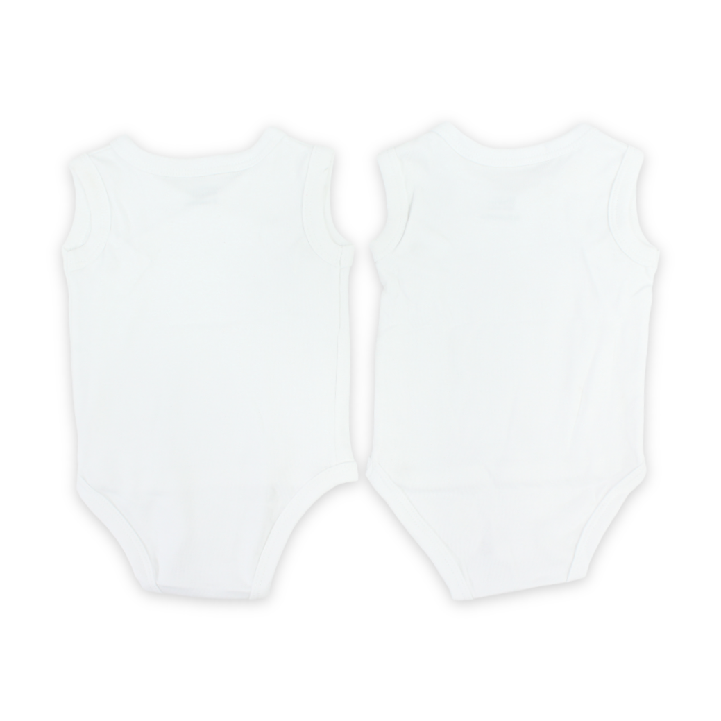 Unisex Baby Cotton Newborn Wrapover Sleeveless Bodysuit – White Pack Of 2