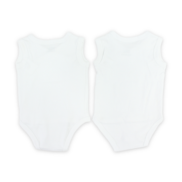 Unisex Baby Cotton Newborn Wrapover Sleeveless Bodysuit – White Pack Of 2