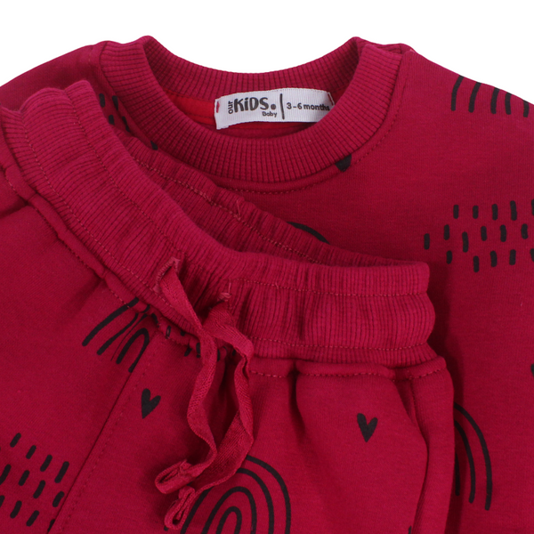 Baby Girls Cotton Pajama – Fuchsia with "Tattle Creamer" Print