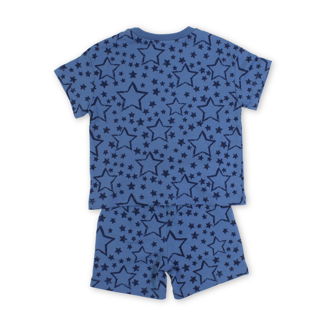 Boys Cotton Pajama – Indigo with Stars Print
