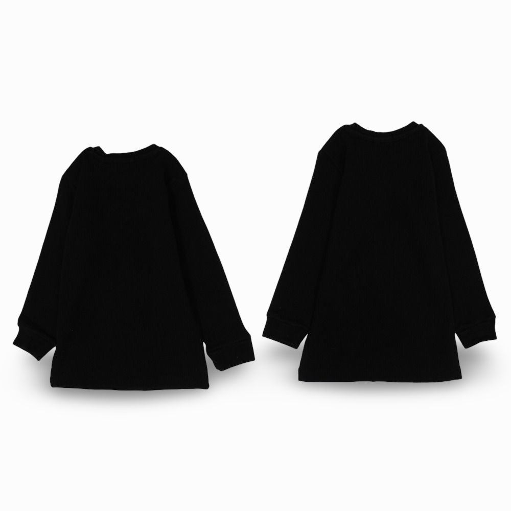 Unisex Ribbed Long-Sleeved Thermal Top – Black (Pack of 2)