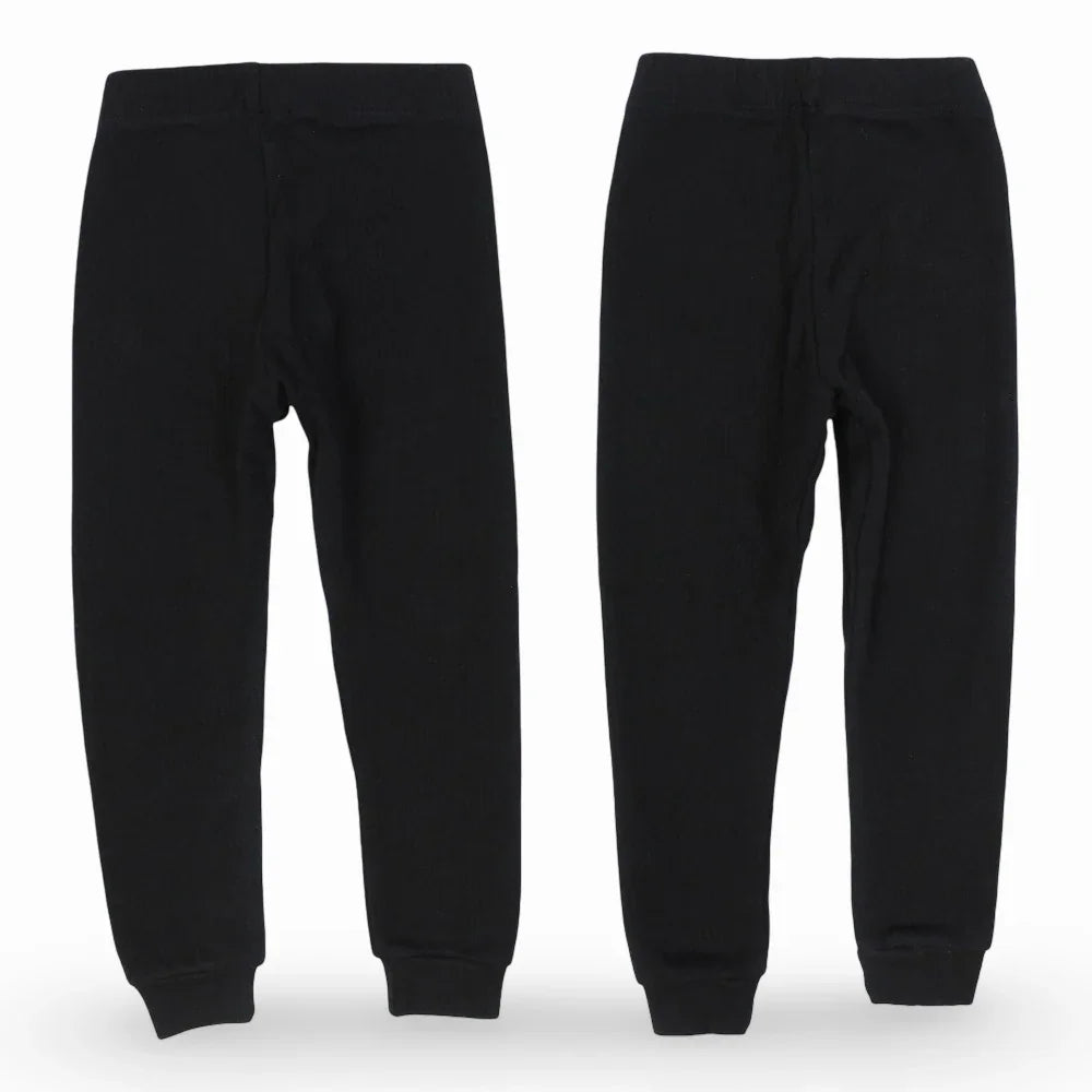 Pack of 2 – Unisex Ribbed Thermal Pants Black
