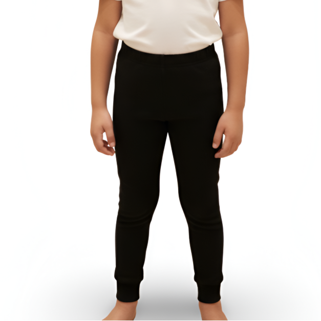 Unisex Ribbed Thermal Pants – Black (Pack of 2)