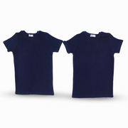 Unisex Ribbed Short-Sleeved Thermal Top – Navy (Pack of 2)