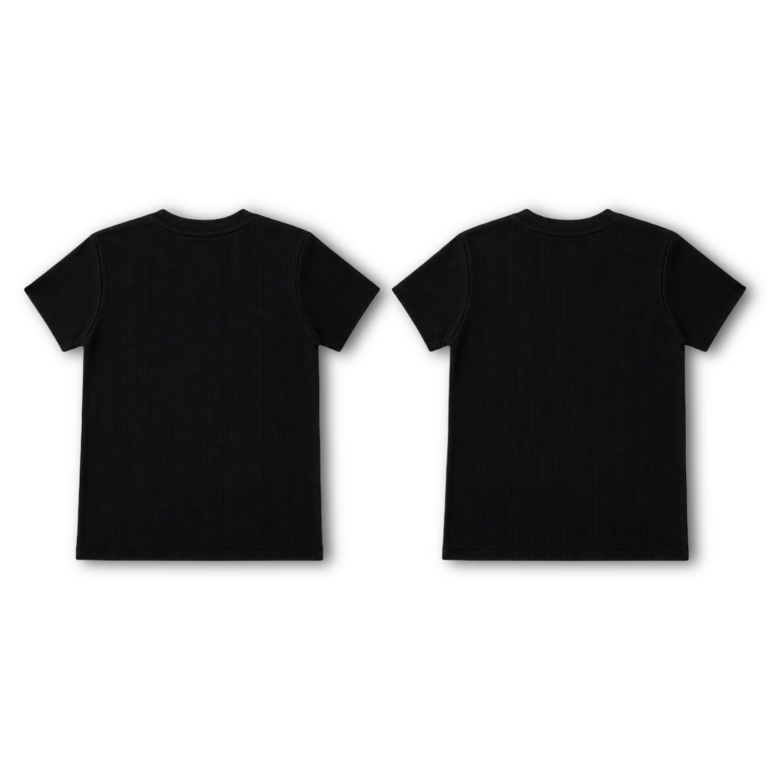 Unisex Cotton Long-Sleeved Ribbed Thermal Top – Black (Pack Of 2)