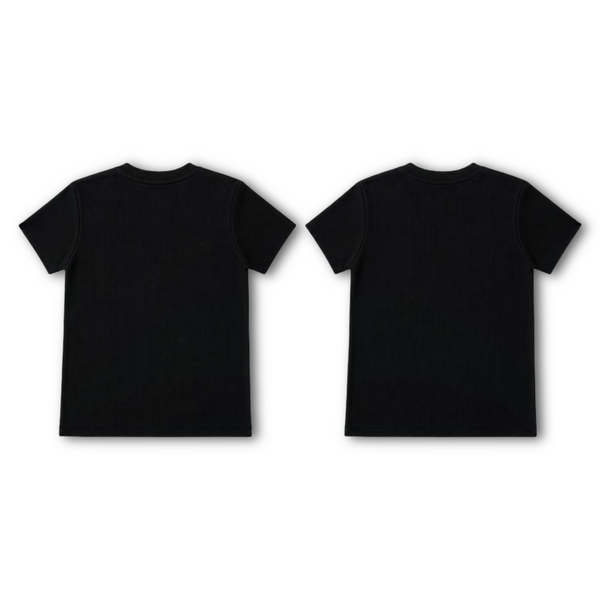 Unisex Cotton Long-Sleeved Ribbed Thermal Top – Black (Pack Of 2)