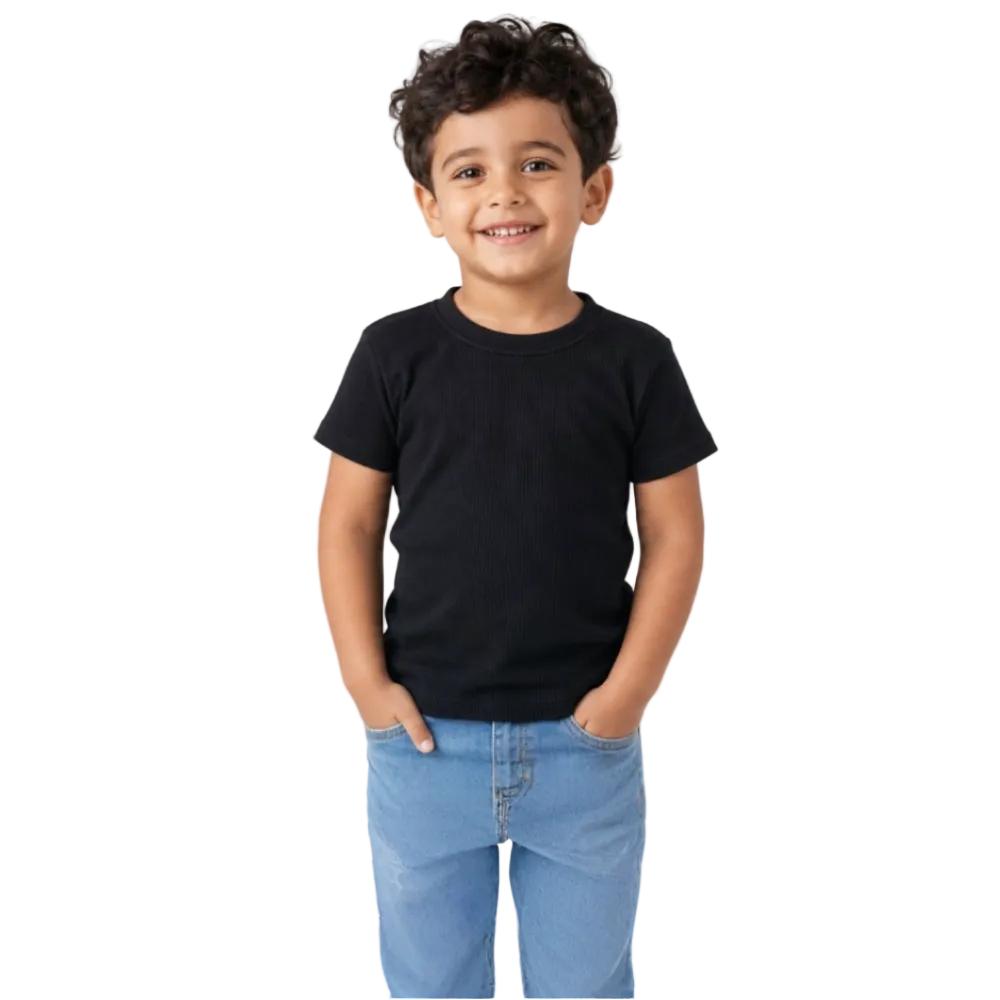 Unisex Cotton Long-Sleeved Ribbed Thermal Top – Black (Pack Of 2)