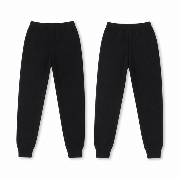 Unisex Cotton Ribbed Thermal Pants – Black (Pack Of 2)