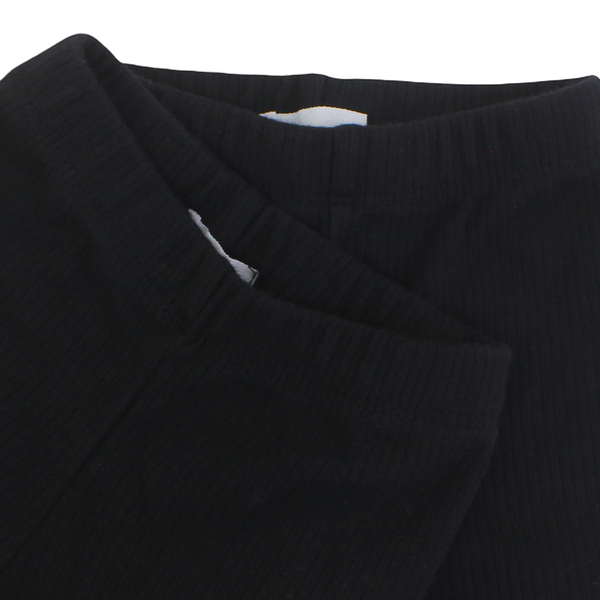 Unisex Cotton Ribbed Thermal Pants – Black (Pack Of 2)