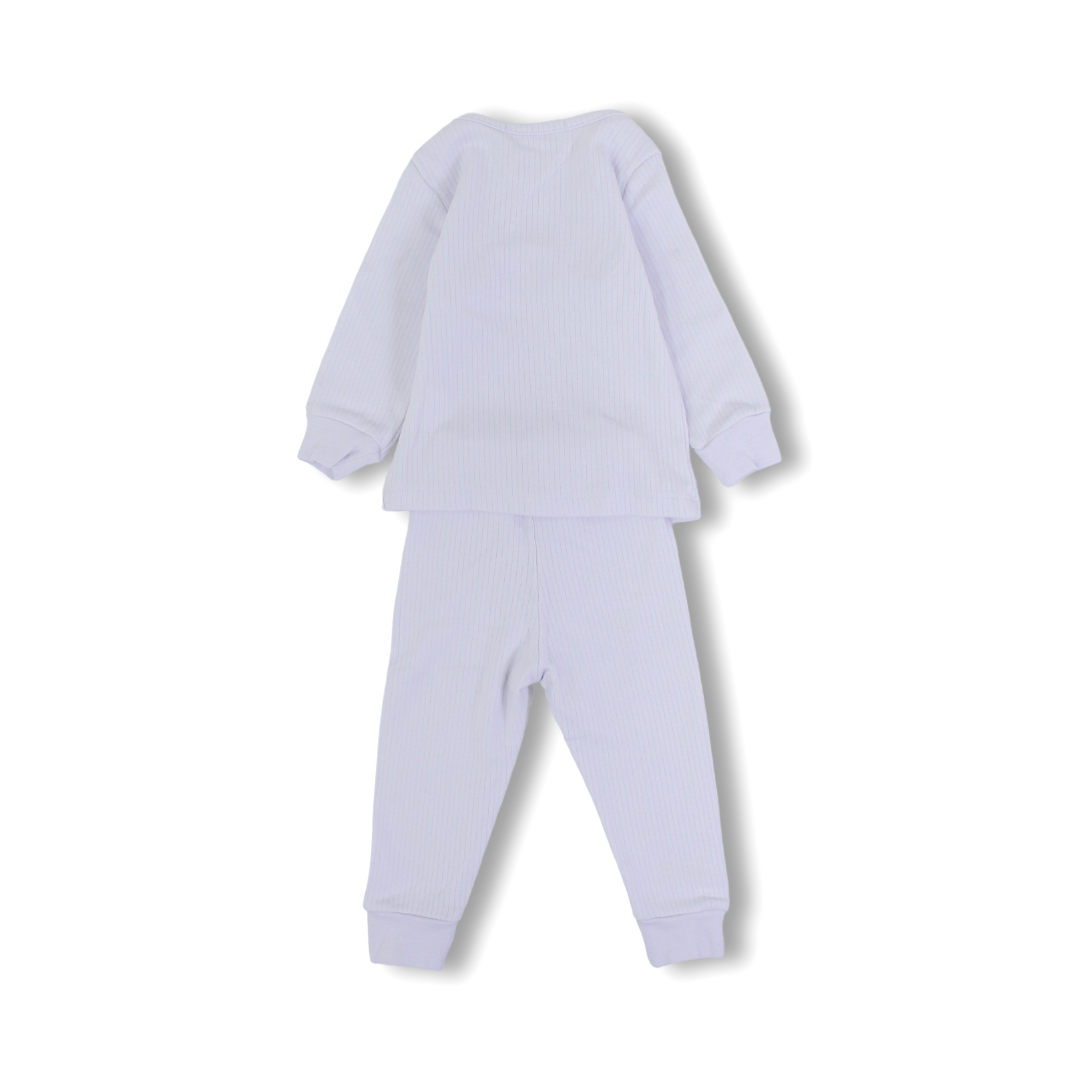 Unisex Cotton Long-Sleeved Thermal Set – White