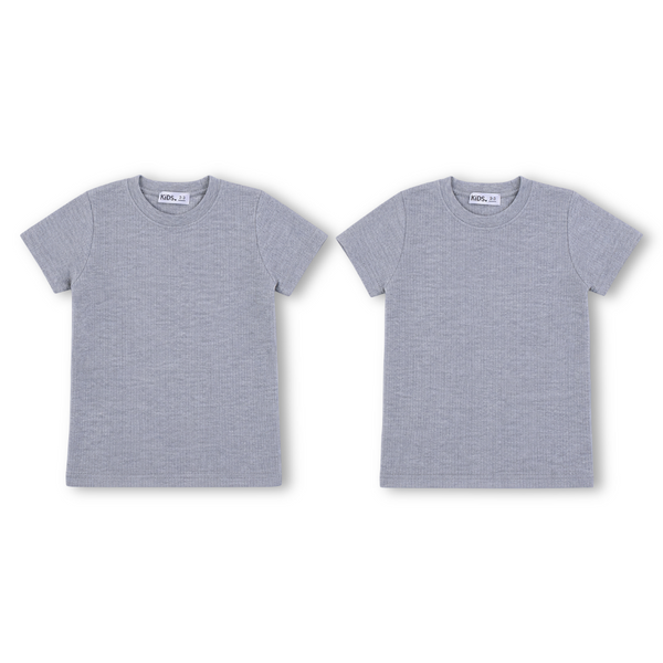 Unisex Cotton Short-Sleeved Thermal Top – Grey (Pack Of 2)