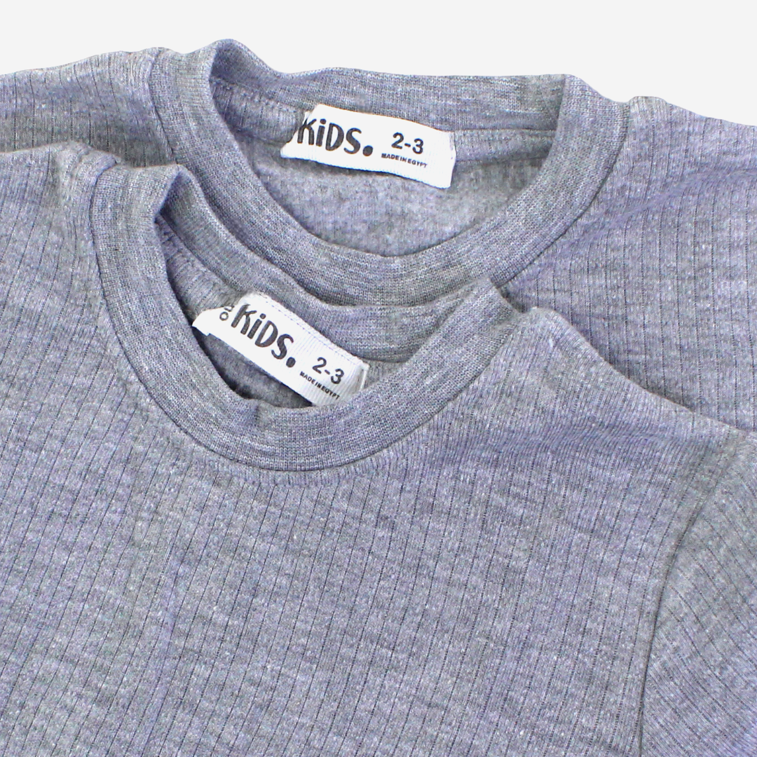 Unisex Cotton Short-Sleeved Thermal Top – Grey (Pack Of 2)