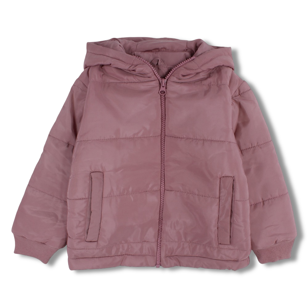 Girls Waterproof Hooded Jacket – Dusty Pink