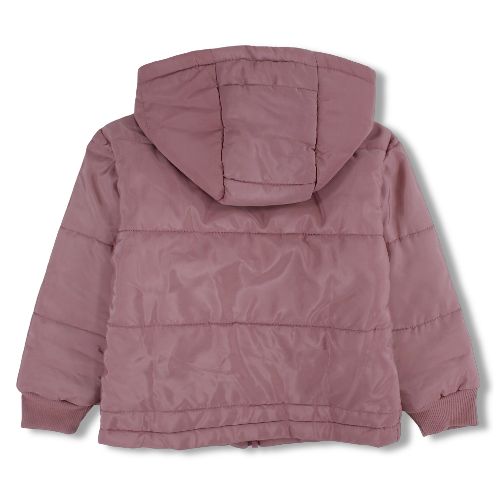 Girls Waterproof Hooded Jacket – Dusty Pink