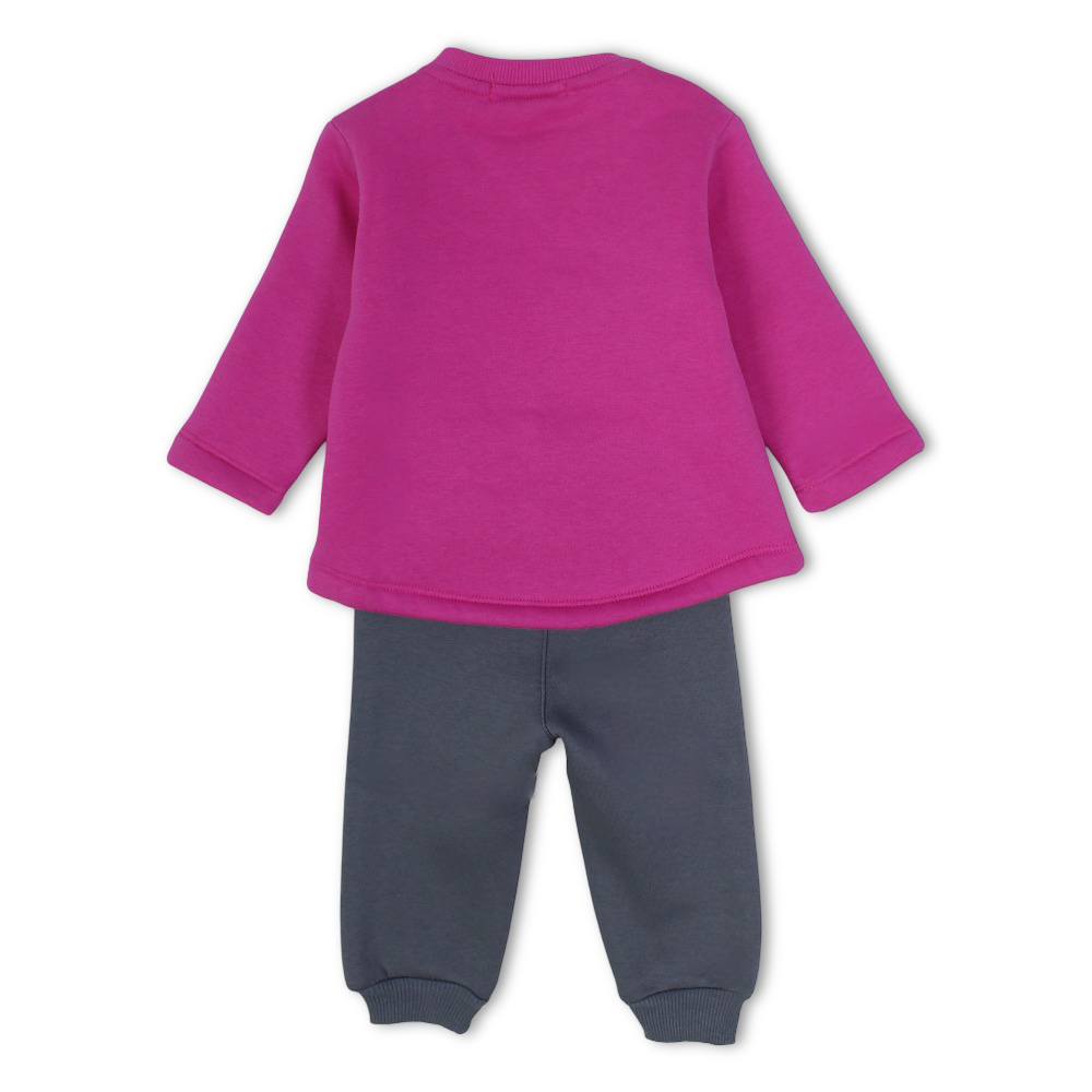 Baby Girls Cotton Pajama Set – Fuchsia with Bunny Design