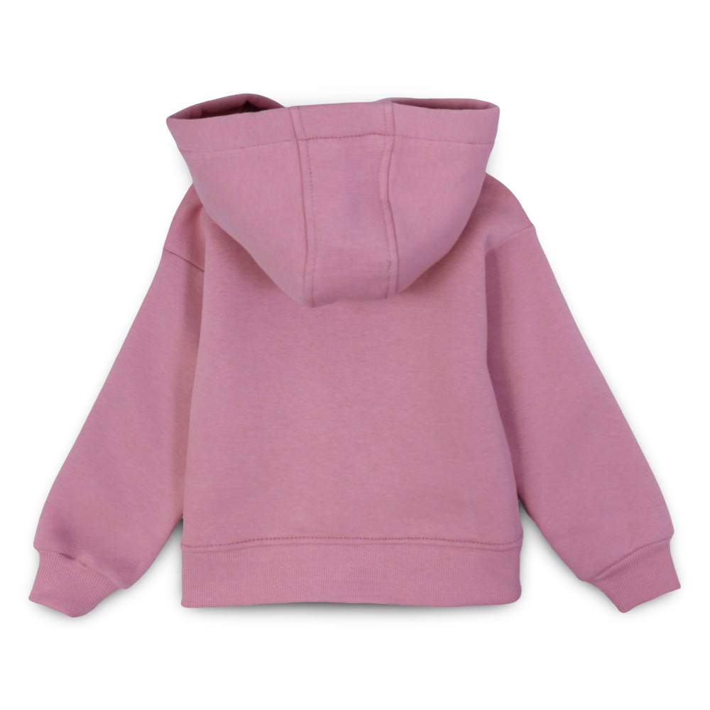 Girls Long-Sleeved Zip-Up Hoodie – Dusty Pink