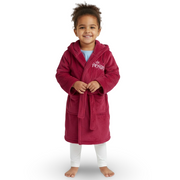 Girls Velvet Robe – Fuchsia with “Princess” Design