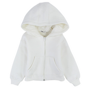 Unisex Long-Sleeved Zip-Up Hoodie – Off-White