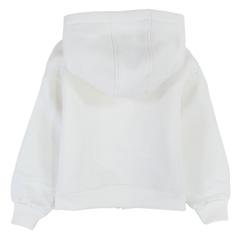 Unisex Long-Sleeved Zip-Up Hoodie – Off-White