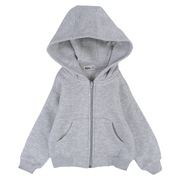 Unisex Long-Sleeved Zip-Up Hoodie – Grey