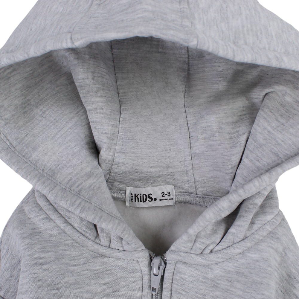 Unisex Long-Sleeved Zip-Up Hoodie – Grey