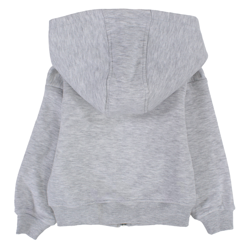 Unisex Long-Sleeved Zip-Up Hoodie – Grey