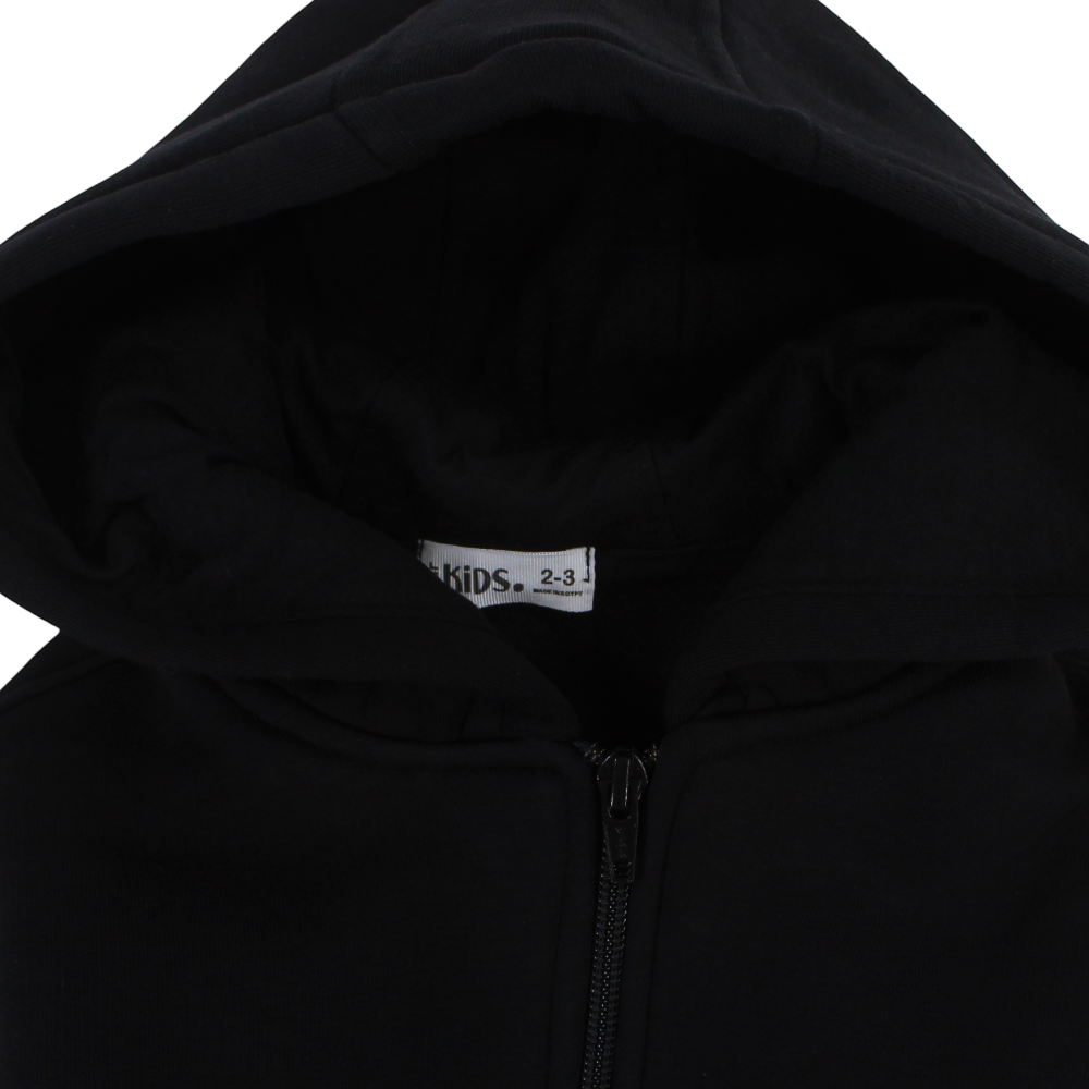 Unisex Long-Sleeved Zip-Up Hoodie – Black