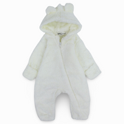 Unisex Baby Fleeced Hooded Overall – Off-White